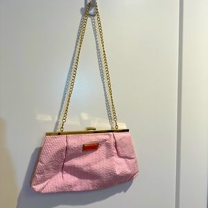 Pink Seersucker Lilly Pulitzer Clutch